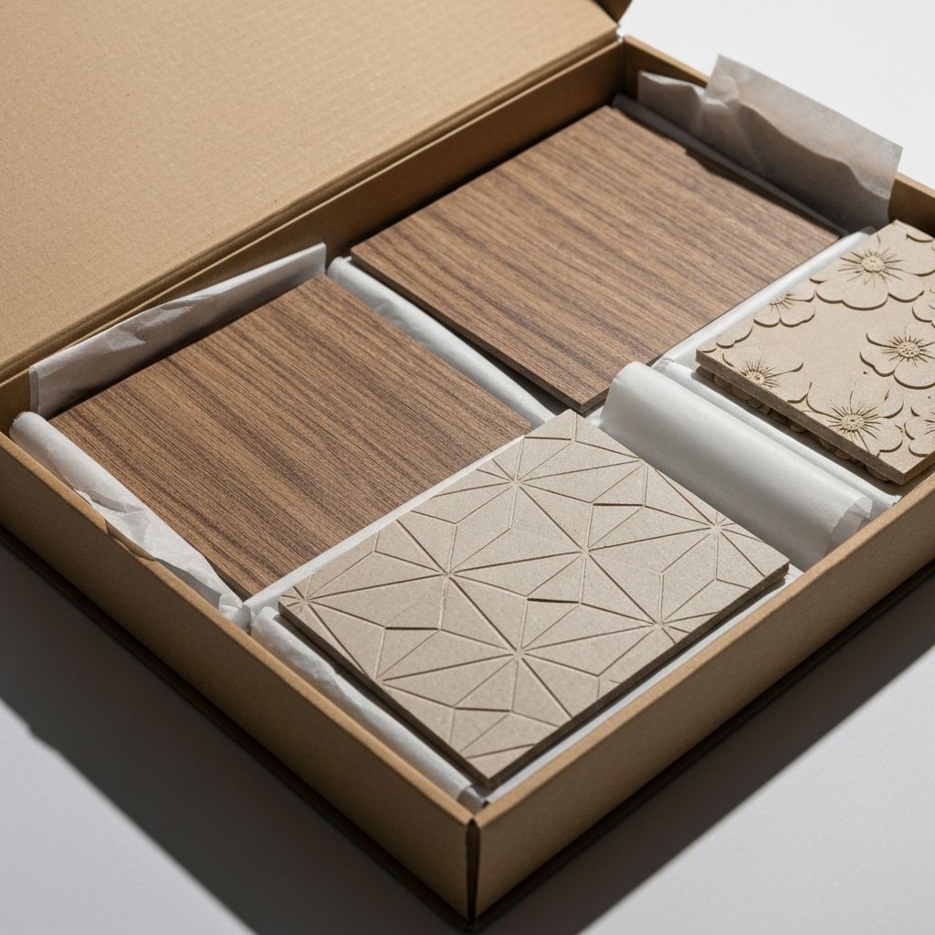 Surface Depot sample box containing premium wall panel materials